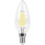 Лампа светодиодная филаментная Feron E14 9W 2700K Свеча Прозрачная LB-73 25956